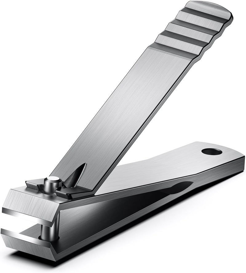 Baluca Heavy Duty Straight Blade Nail Clippers for Thick Toenails, Professional Stainless Steel Fingernail Toenail Clippers Trimmers - Thick Wide Jaw Toe Nail Clippings for Seniors, Men & Women - Silver - Image 1